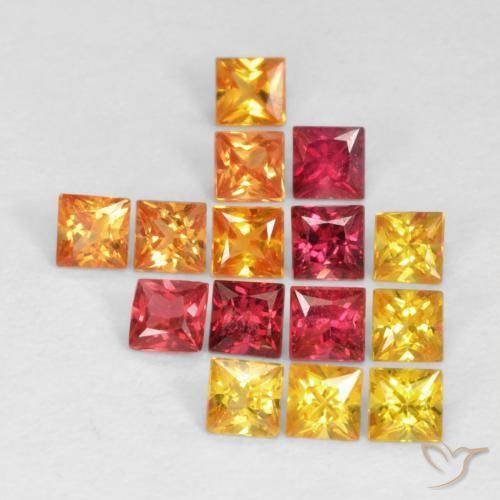 1.24 ct natürliche Mehrfarbig Saphir-Edelsteine, Quadrat, VS