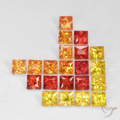 2.05 ct natürliche Mehrfarbig Saphir-Edelsteine, Quadrat, VS