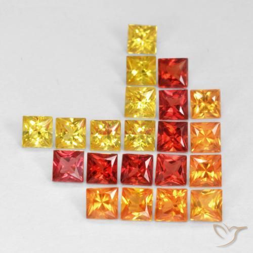 2.48 ct natürliche Mehrfarbig Saphir-Edelsteine, Quadrat, VS