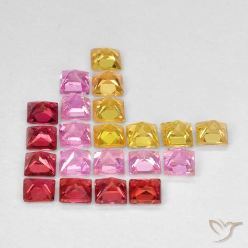 1.98 ct natürliche Mehrfarbig Saphir-Edelsteine, Quadrat, VS