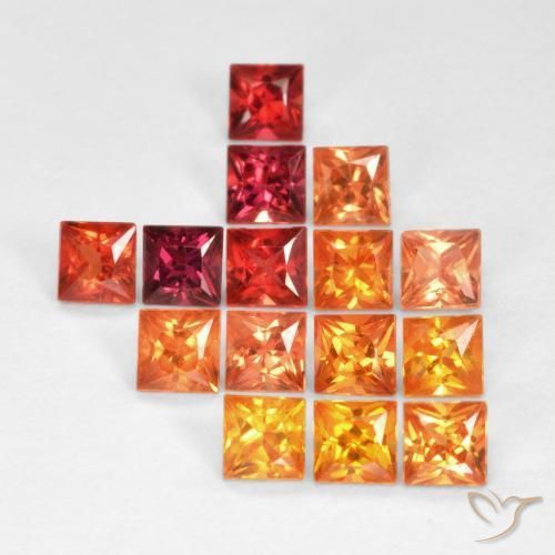1.87 ct natürliche Mehrfarbig Saphir-Edelsteine, Quadrat, VS