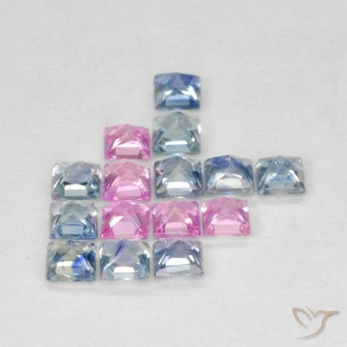1.78 ct natürliche Mehrfarbig Saphir-Edelsteine, Quadrat, VS