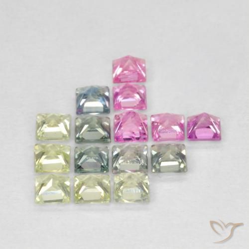 1.65 ct natürliche Mehrfarbig Saphir-Edelsteine, Quadrat, VS
