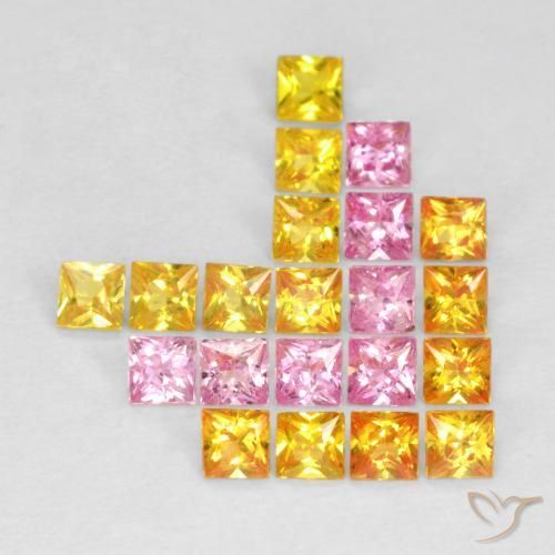 1.69 ct natürliche Mehrfarbig Saphir-Edelsteine, Quadrat, VS