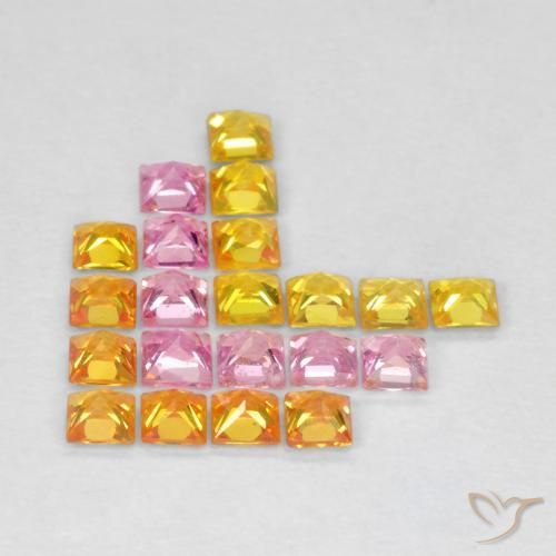 1.69 ct natürliche Mehrfarbig Saphir-Edelsteine, Quadrat, VS