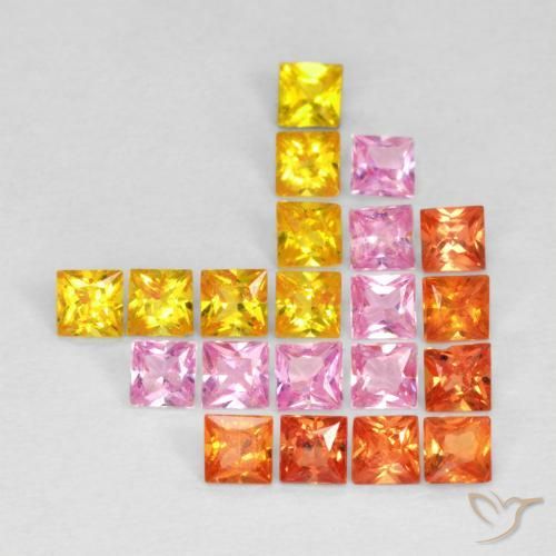 1.54 ct natürliche Mehrfarbig Saphir-Edelsteine, Quadrat, VS