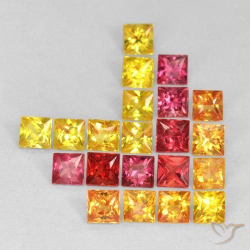 1.99 ct natürliche Mehrfarbig Saphir-Edelsteine, Quadrat, VS