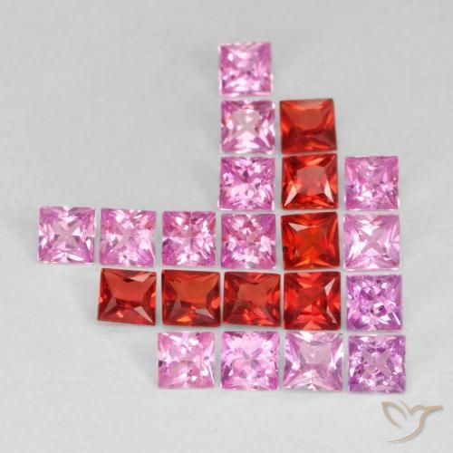 2.13 ct natürliche Mehrfarbig Saphir-Edelsteine, Quadrat, VS