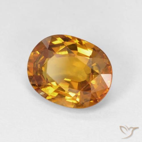 9,17 ctw natürlicher tieforange Saphir, Oval, VS