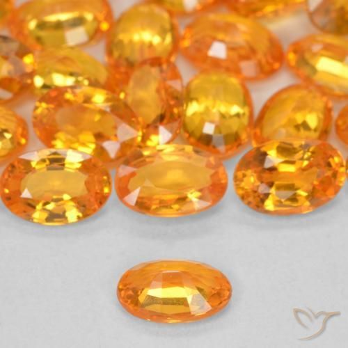 9,17 ctw natürlicher hellorange Saphir, Oval, VVS-VS