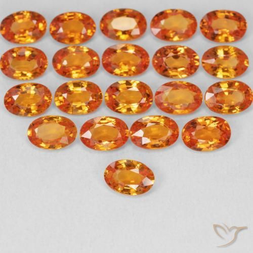 9,17 ctw natürlicher hellorange Saphir, Oval, VVS-VS