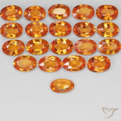 9,17 ctw natürlicher hellorange Saphir, Oval, VVS-VS