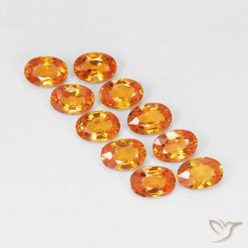 9,17 ctw natürlicher Mittelorange Saphir, Oval, VVS-VS