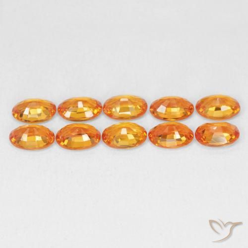 9,17 ctw natürlicher Mittelorange Saphir, Oval, VVS-VS