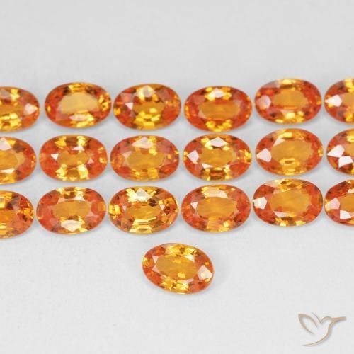 9,17 ctw natürlicher rötlich-orange Saphir, Oval, VVS-VS