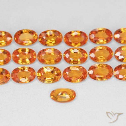 9,17 ctw natürlicher rötlich-orange Saphir, Oval, VVS-VS