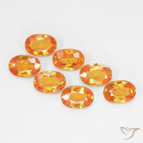 9,17 ctw natürlicher hellorange Saphir, Oval, VVS-VS