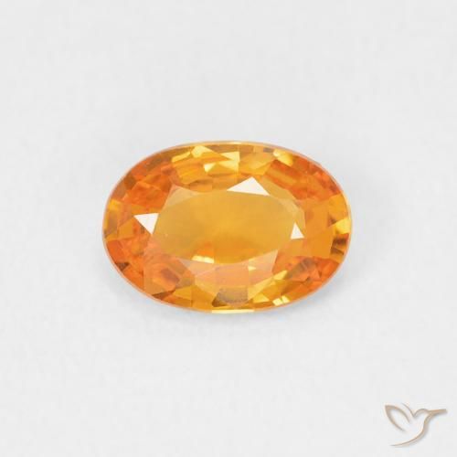 0.51ct Natürlicher hellorange Saphir, Oval, VVS-VS
