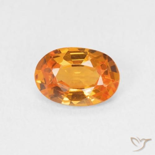 0.64ct Natürlicher hellorange Saphir, Oval, VVS-VS
