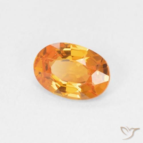 9,17 ctw natürlicher hellorange Saphir, Oval, VVS-VS