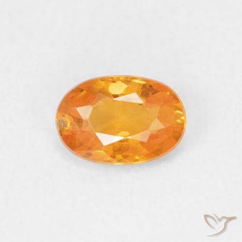 0.60ct Natürlicher hellorange Saphir, Oval, VS