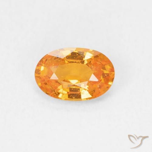 0.60ct Natürlicher Intensives Orange Saphir, Oval, VS, Photo A