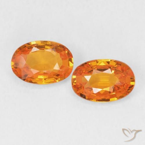1.20ctw Natürlicher Amber Orange Saphir, Oval, VVS-VS, Photo A