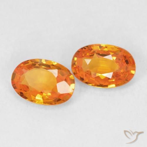 1.20 ct natürliche Amber Orange Saphir-Edelsteine, Oval, VVS-VS