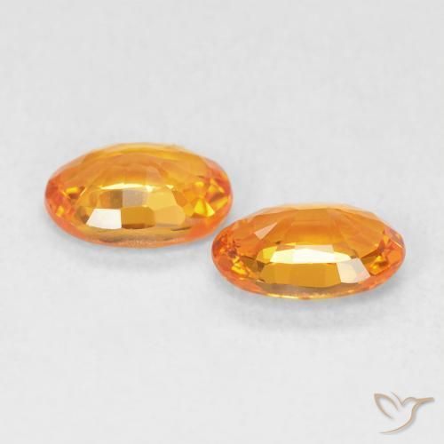 1.20 ct natürliche Amber Orange Saphir-Edelsteine, Oval, VVS-VS