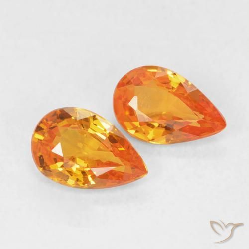 0.90 ct natürliche hellorange Saphir-Edelsteine, Birnenform, VVS-VS