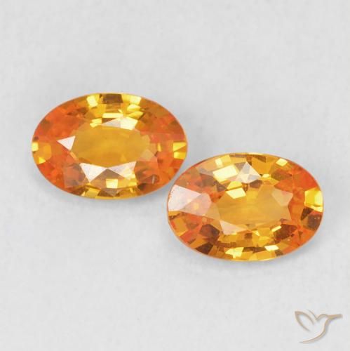 1.12ctw Natürlicher hellorange Saphir, Oval, VVS-VS