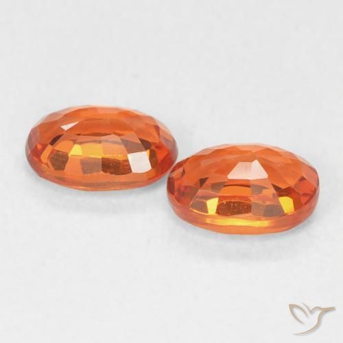 1.53 ct natürliche hellorange Saphir-Edelsteine, Oval, VVS-VS