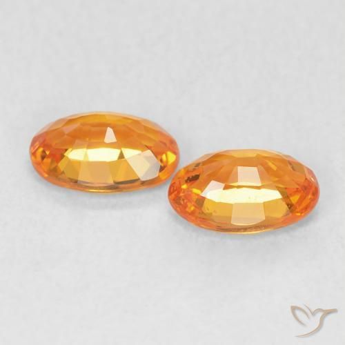 1.21 ct natürliche hellorange Saphir-Edelsteine, Oval, VVS-VS