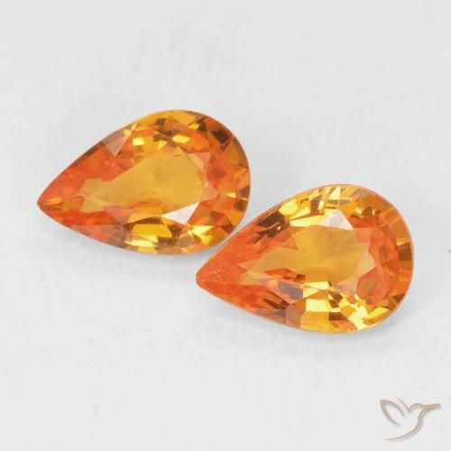 0.97ctw Natürlicher Amber Orange Saphir, Birnenform, VVS-VS