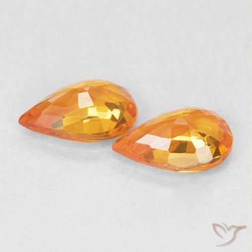 0.97 ct natürliche Amber Orange Saphir-Edelsteine, Birnenform, VVS-VS