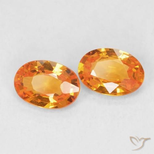 1.02 ct natürliche Amber Orange Saphir-Edelsteine, Oval, VVS-VS