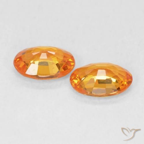 1.02 ct natürliche Amber Orange Saphir-Edelsteine, Oval, VVS-VS