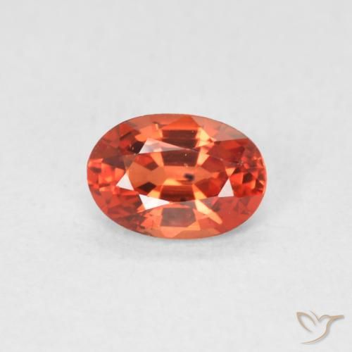0.54ct Natürlicher rötlich-orange Saphir, Oval, VVS-VS