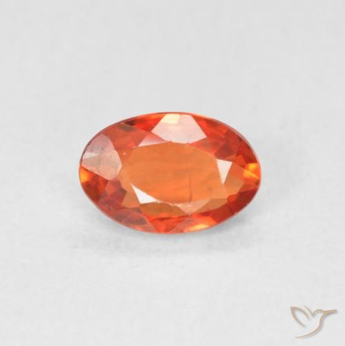 0.56ct Natürlicher Feuerorange Saphir, Oval, VVS-VS