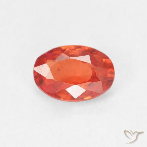 0.55ct Natürlicher Mittelorange Saphir, Oval, VVS-VS
