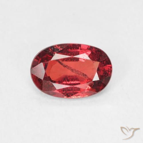 0.56ct Natürlicher tiefrot Saphir, Oval, SI