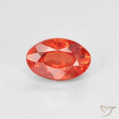 0.68ct Natürlicher rötlich-orange Saphir, Oval, VS