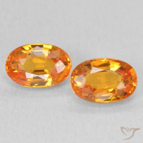 1.44ctw Natürlicher hellorange Saphir, Oval, VVS-VS