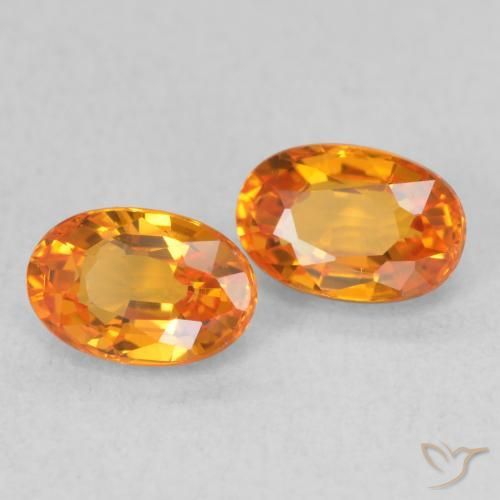 1.44 ct natürliche hellorange Saphir-Edelsteine, Oval, VVS-VS