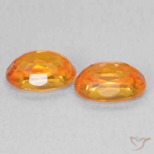 1.44 ct natürliche hellorange Saphir-Edelsteine, Oval, VVS-VS