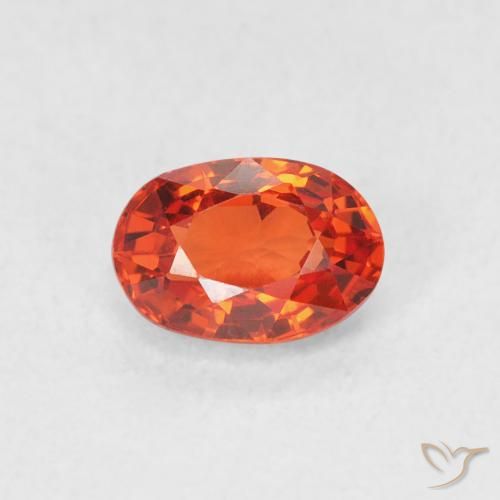 0.76ct Natürlicher Amber Orange Saphir, Oval, VVS-VS