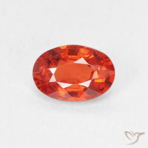 0.64ct Natürlicher Mittelorange Saphir, Oval, VS