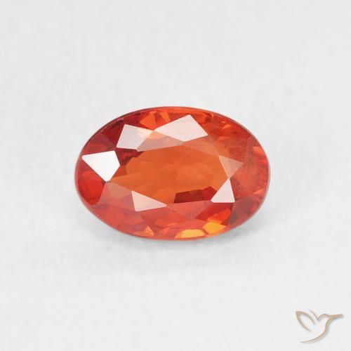 0.76ct Natürlicher rötlich-orange Saphir, Oval, VS