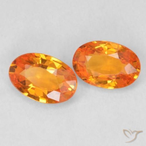 1.12 ct natürliche hellorange Saphir-Edelsteine, Oval, VVS-VS