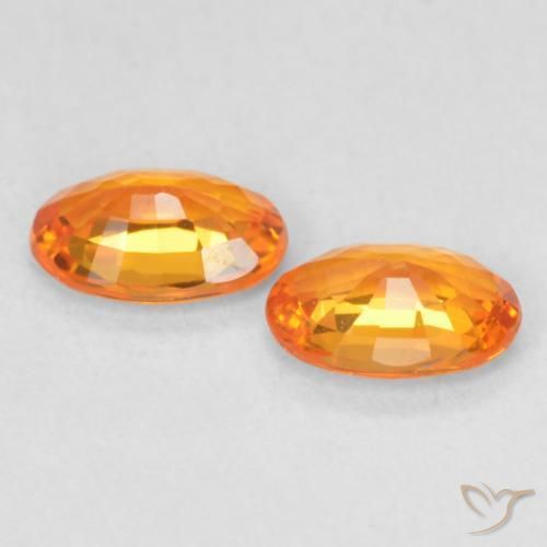 1.12 ct natürliche hellorange Saphir-Edelsteine, Oval, VVS-VS
